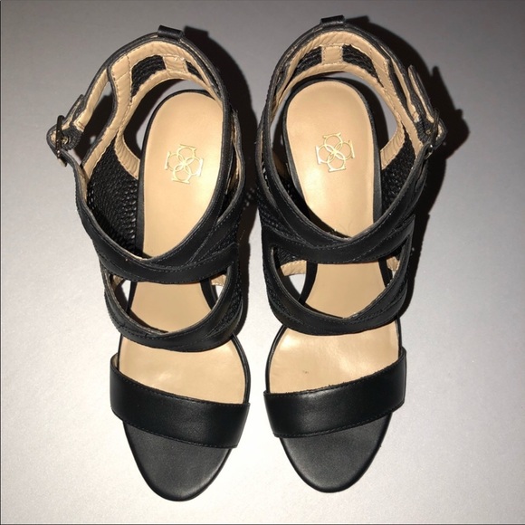 Ann Taylor Emma Mesh Cutout Black Sandals Size 7 - Picture 3 of 6